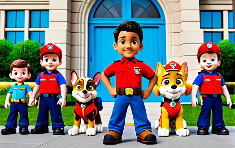 퍼피구조대 한국어 더빙과 원작 비교 - **

"Ryder and the Paw Patrol team standing heroically in front of Adventure Bay City Hall, fully cl...