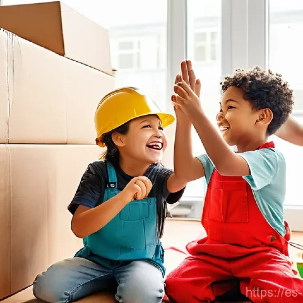 퍼피구조대 교육적 활용 - **Teamwork and Collaboration:**
    "A vibrant group of five diverse children, aged 7-10, are energe...