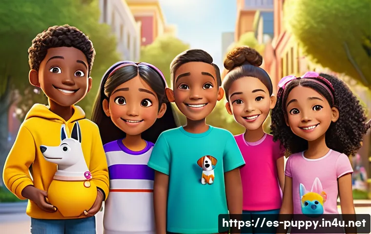 퍼피구조대와 관련된 법적 논란 - A vibrant, diverse group of animated children’s characters inspired by a popular rescue dog-themed s...