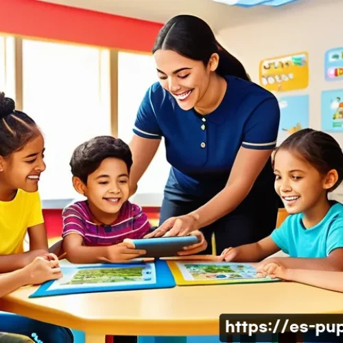 퍼피구조대와 유사한 프로그램 - A vibrant and colorful animated classroom scene featuring diverse children aged 4 to 7, all wearing ...