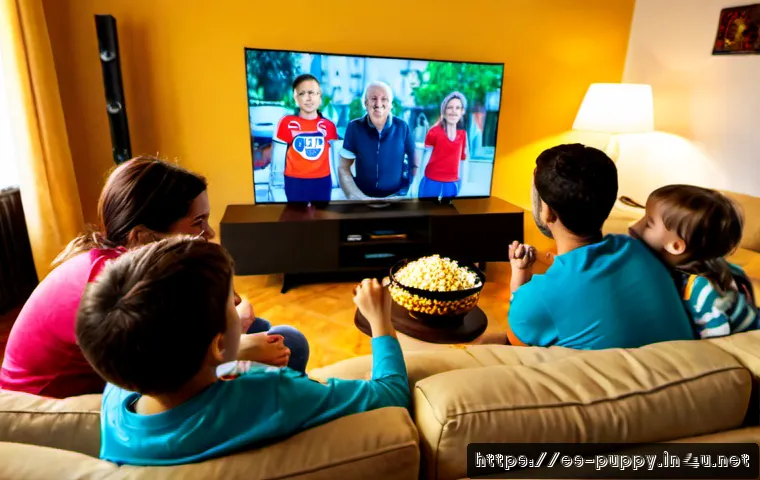 Home 17 퍼피구조대의 글로벌 팬덤 - Photorealistic warm family living room in Madrid, a diverse Spanish-speaking family with children an...